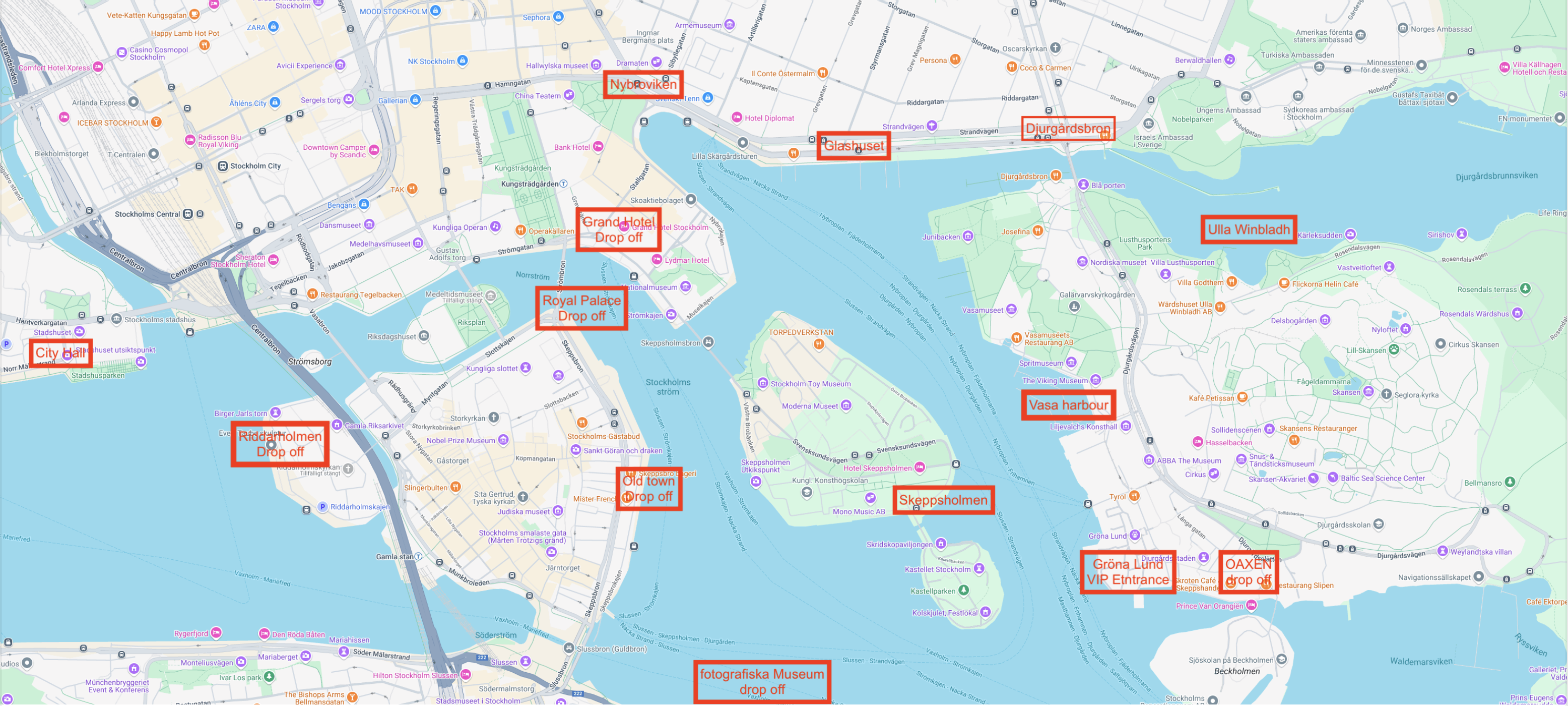 water taxi stockholm pick up points